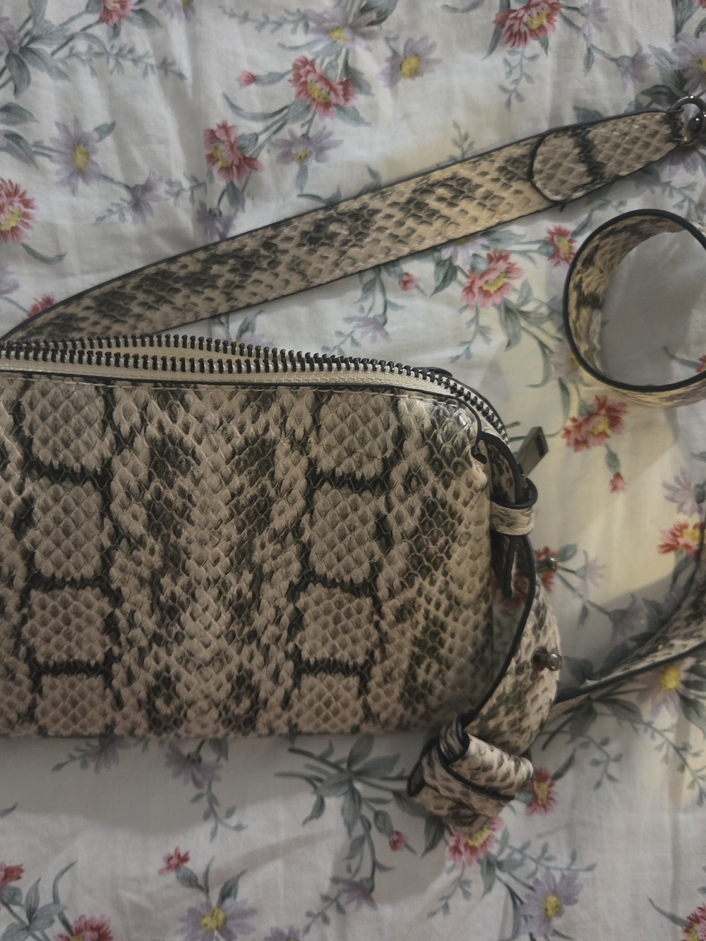 a new day Taupe and Black Snakeskin Crossbody